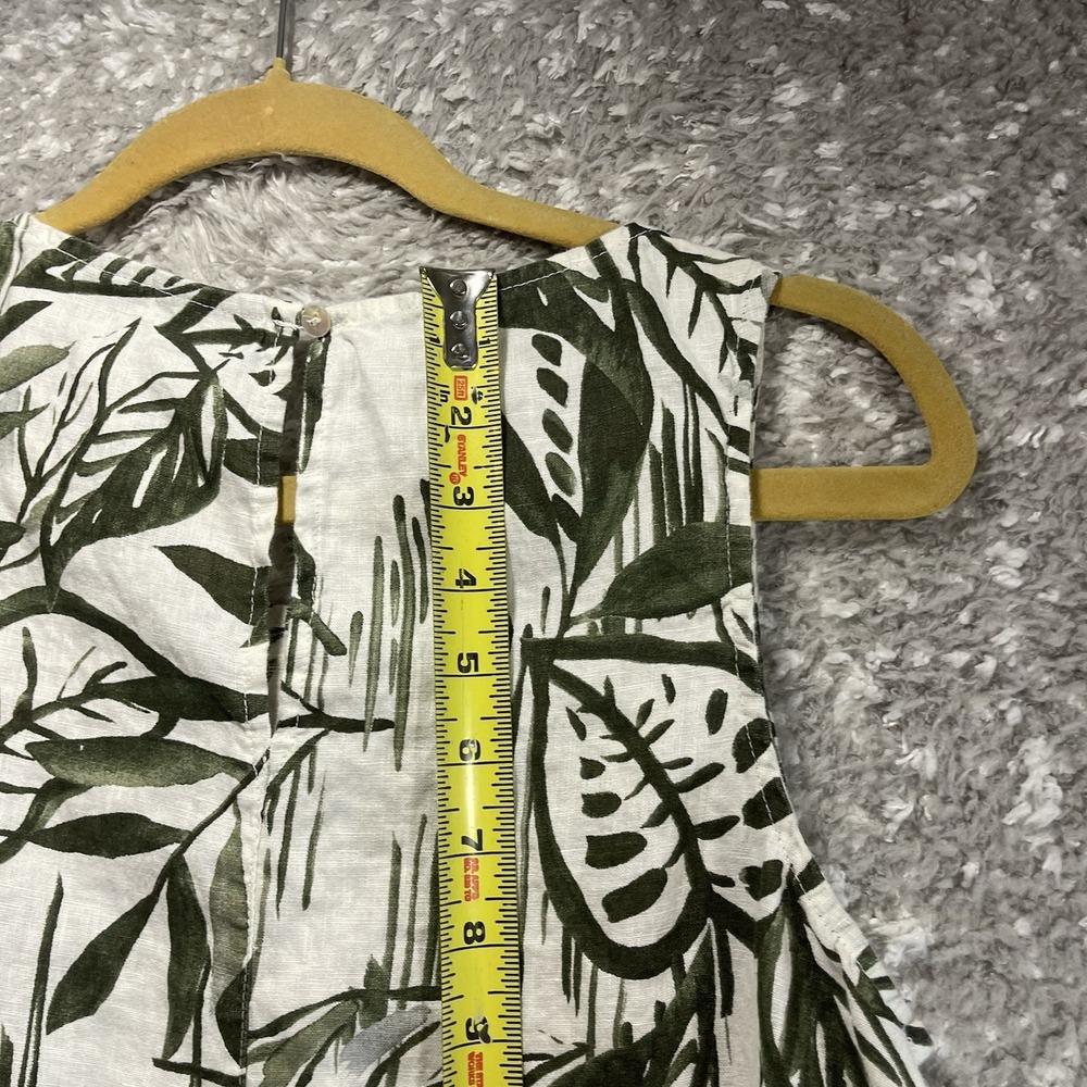 Tahari Linen Floral Shift Sleeveless Small Dress Preppy Coastal Beachy Pockets - Picture 4 of 10